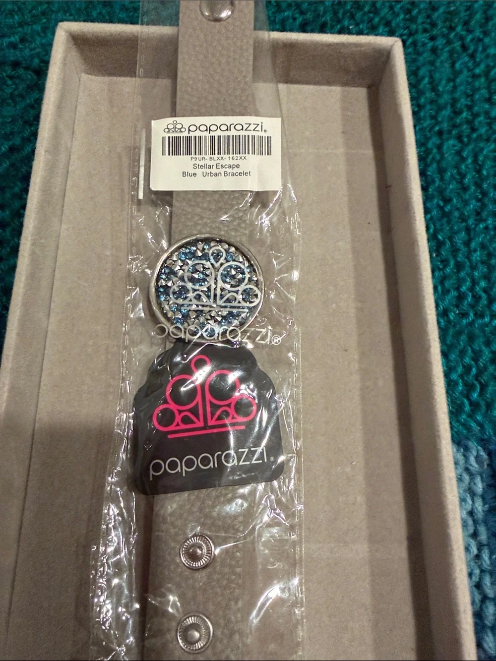 Paparazzi Silver-Tone Bracelet with Blue Crystal Tree Charm
